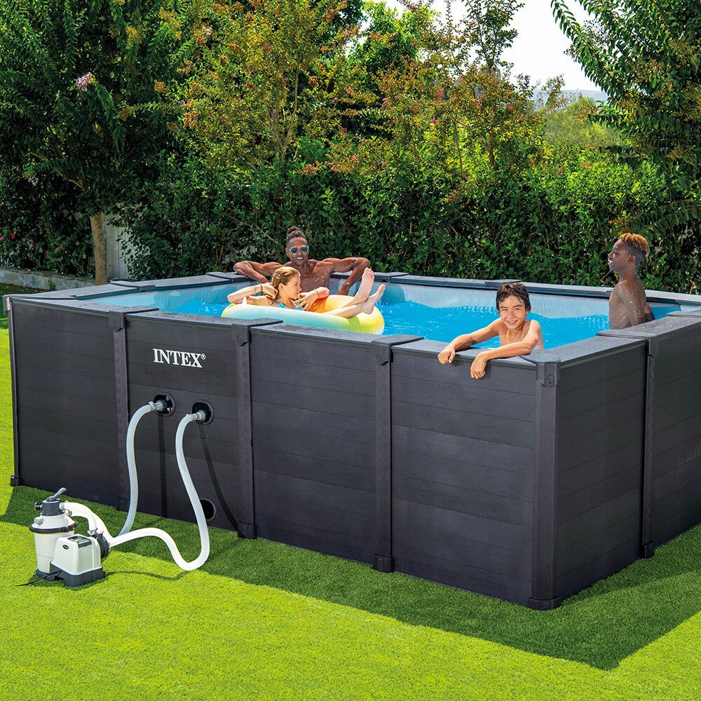 Piscine tubulaire rectangulaire Intex Graphite 6 x 3 x 1,24 m – Image 9