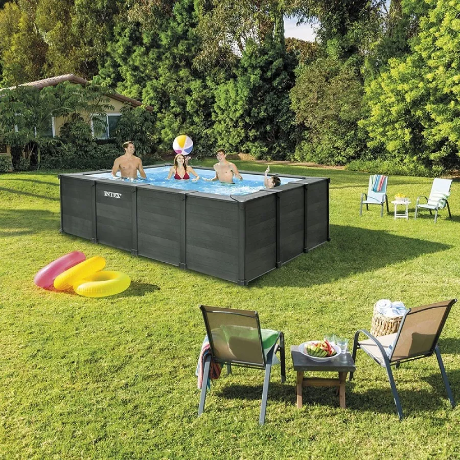 Piscine tubulaire rectangulaire Intex Graphite 4 x 3 x 1,24 m – Image 5