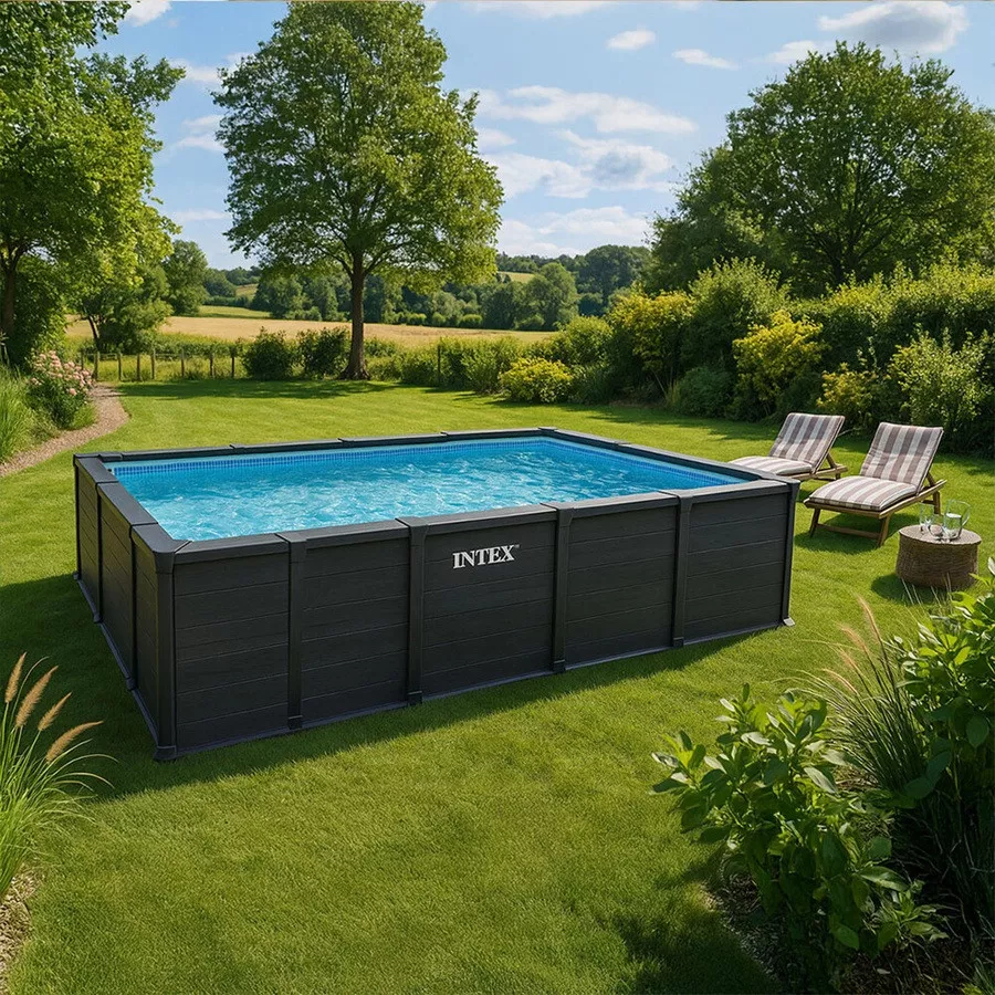 Piscine tubulaire rectangulaire Intex Graphite 6 x 3 x 1,24 m – Image 5