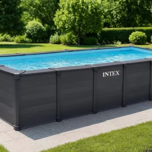 Piscine tubulaire rectangulaire Intex Graphite 6 x 3 x 1,24 m