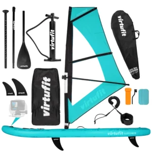 VirtuFit Surfer 305 Paddle Turquoise avec kit planche à voile