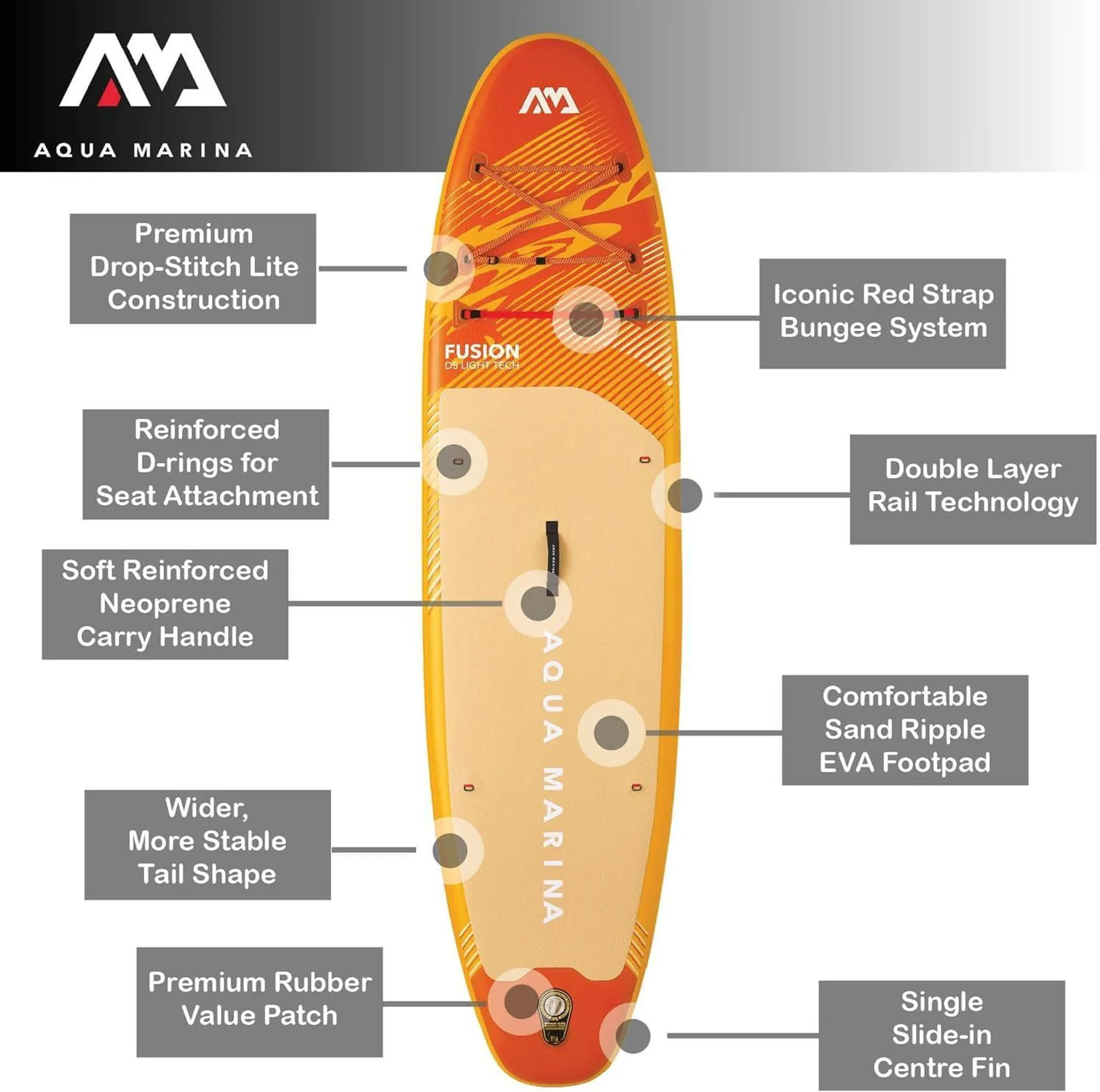 Paddle gonflable Aqua Marina Fusion 2026 330 cm - Kit complet – Image 10