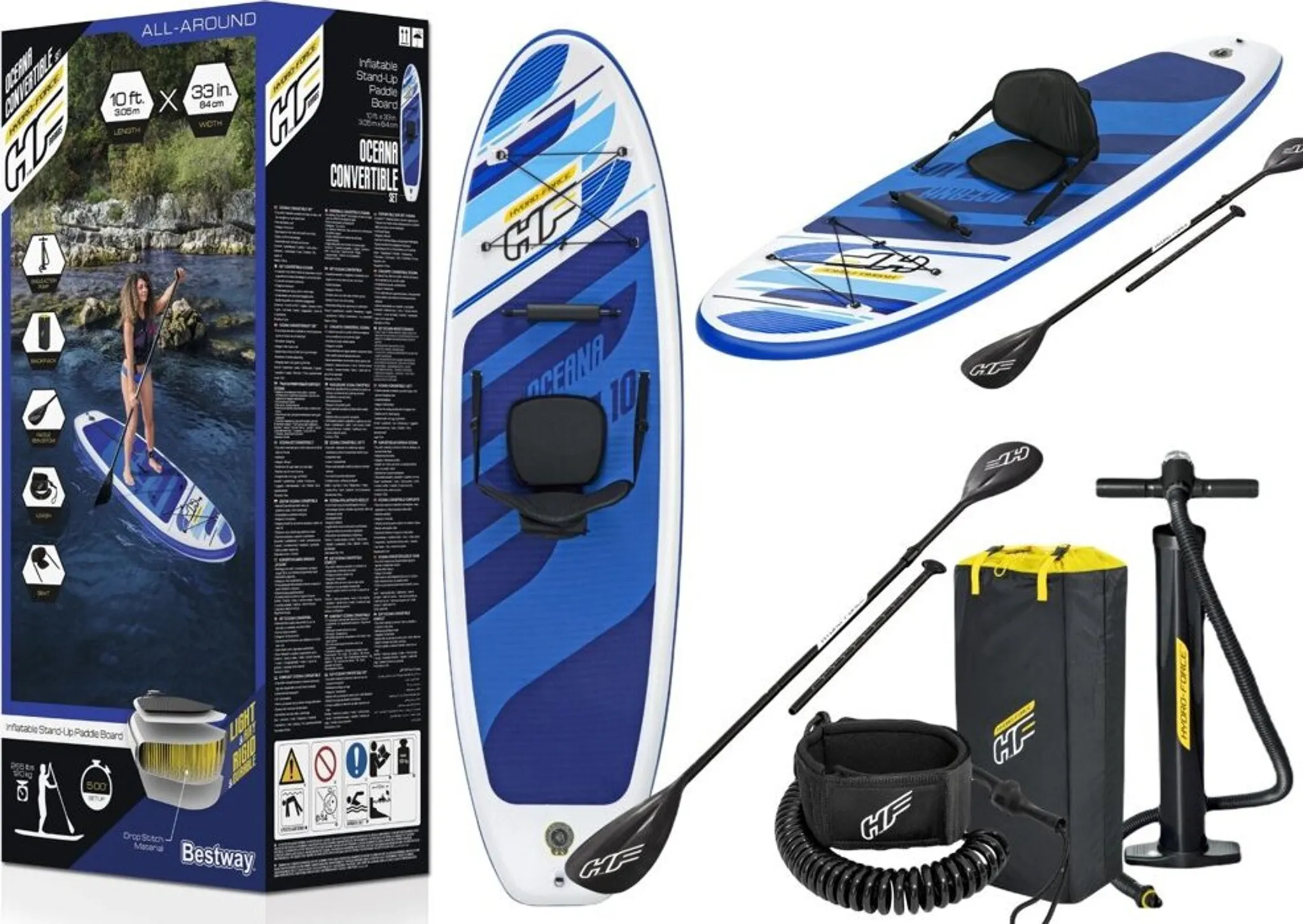 SUP Board-Set Oceana 305 x 84 x 12 cm