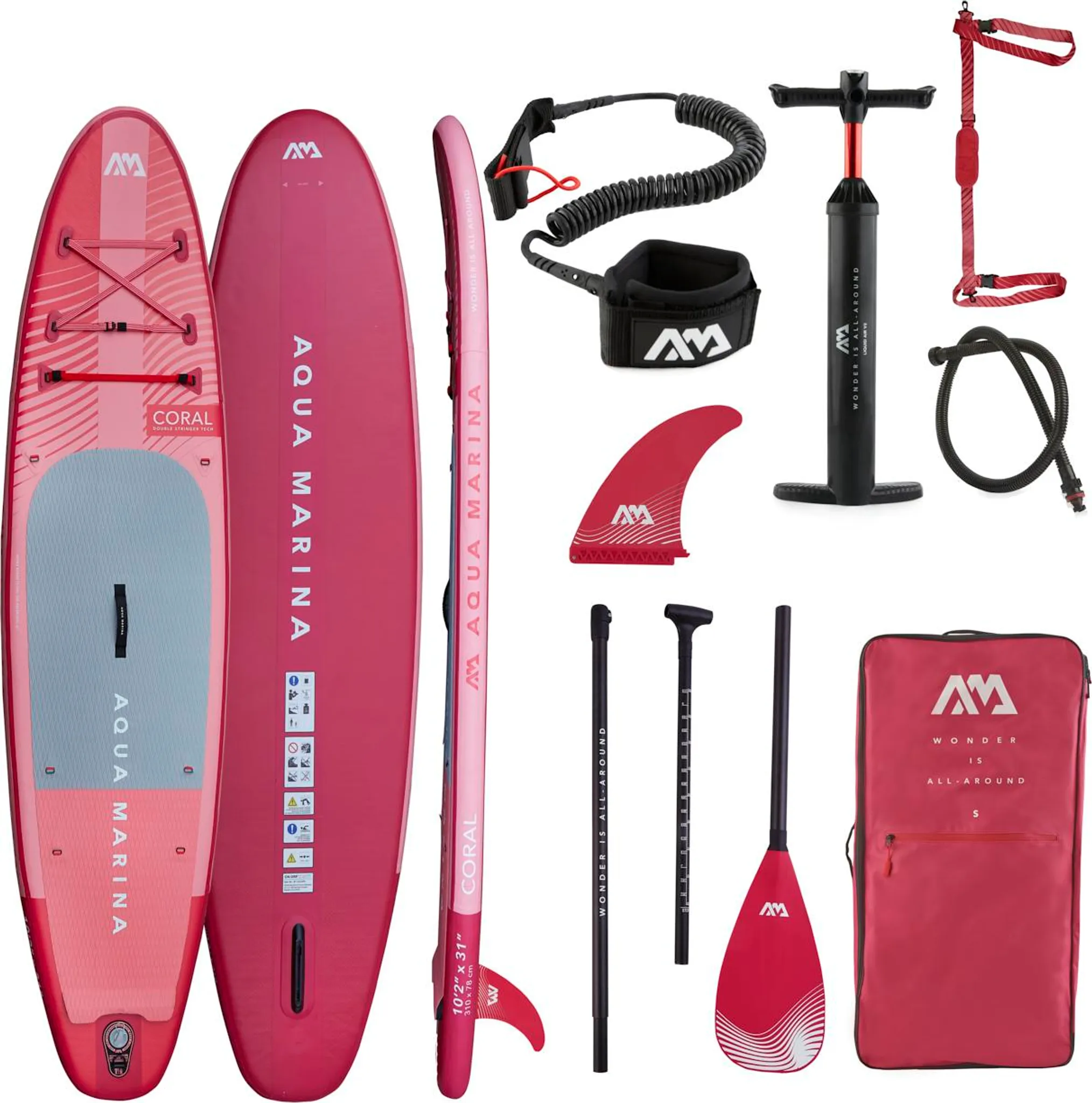 Aqua Marina Coral 10.2 Paddle gonflable - Set complet 310 x 78 cm