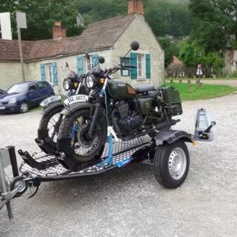 Remorque porte-moto abaissable et pliable 2 motos Cochet noir – Image 2
