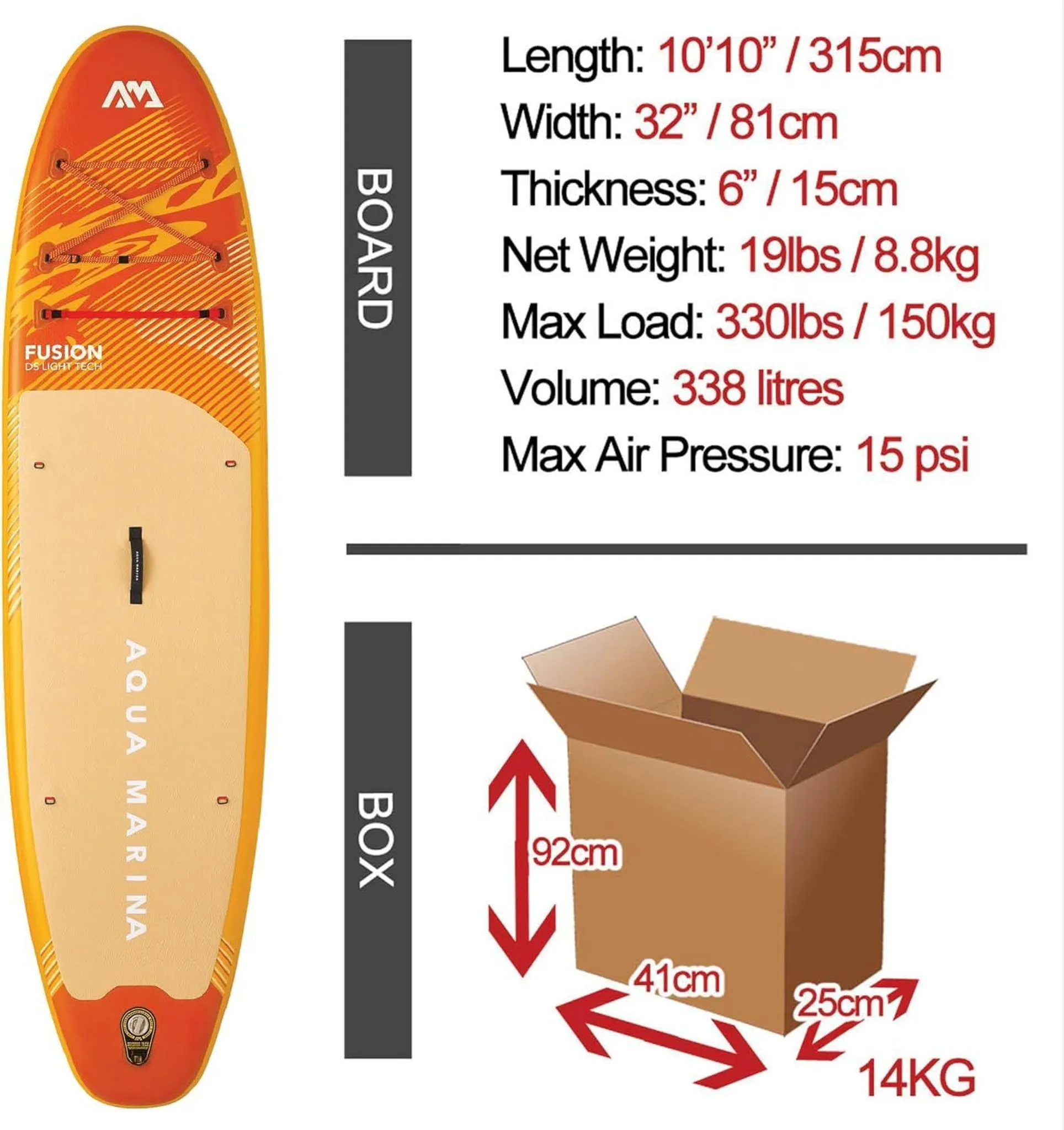 Paddle gonflable Aqua Marina Fusion 2026 330 cm - Kit complet – Image 2