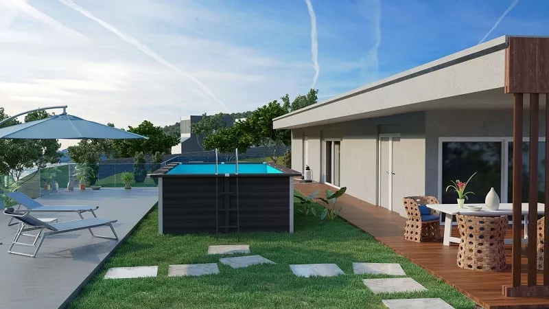 Piscine ovale composite Gré Avantgarde - 6,64 x 3,86 x 1,24 m + LED – Image 2