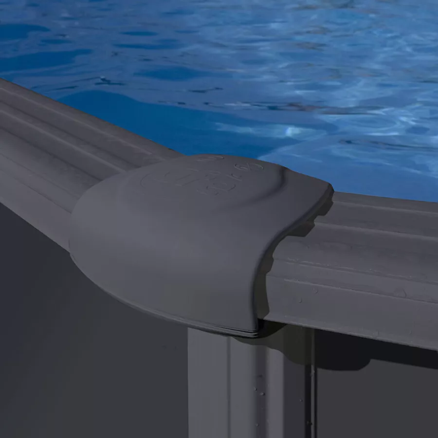 Piscine ovale acier Gré Juni Gris Anthracite - 7,30 x 3,75 x 1,32 m – Image 5