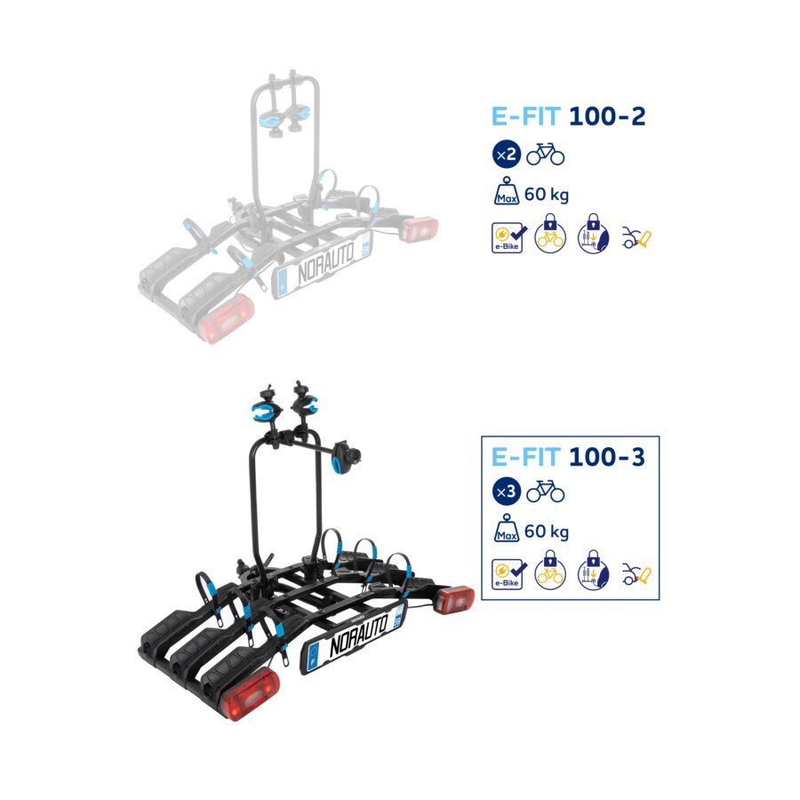 Porte-vélos attelage NORAUTO E-FIT 100-3 - 3 vélos électriques – Image 8