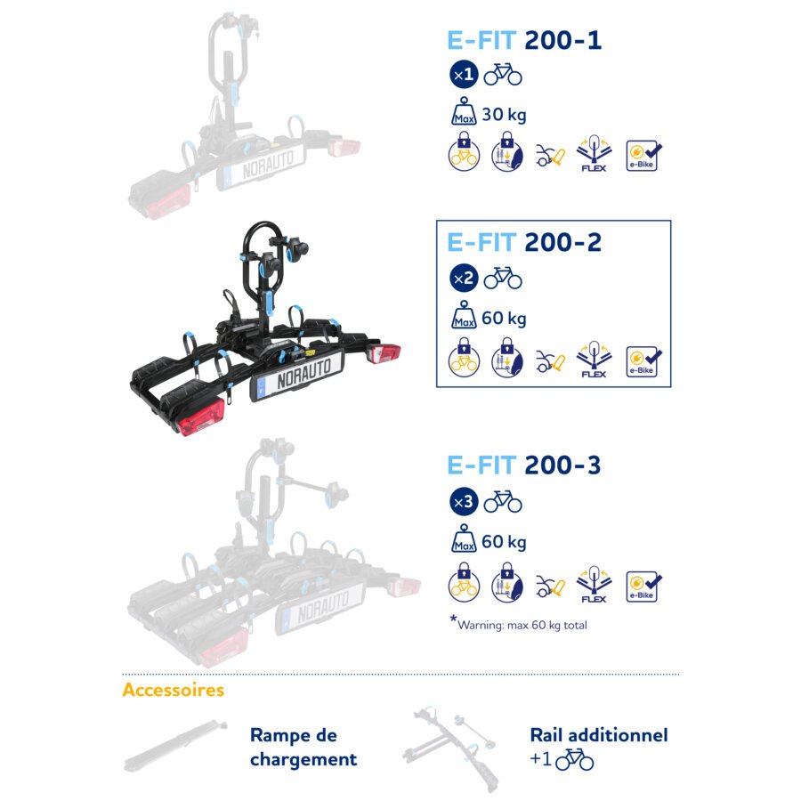Porte-vélos attelage NORAUTO E-FIT 200-2 - 2 vélos électriques – Image 10