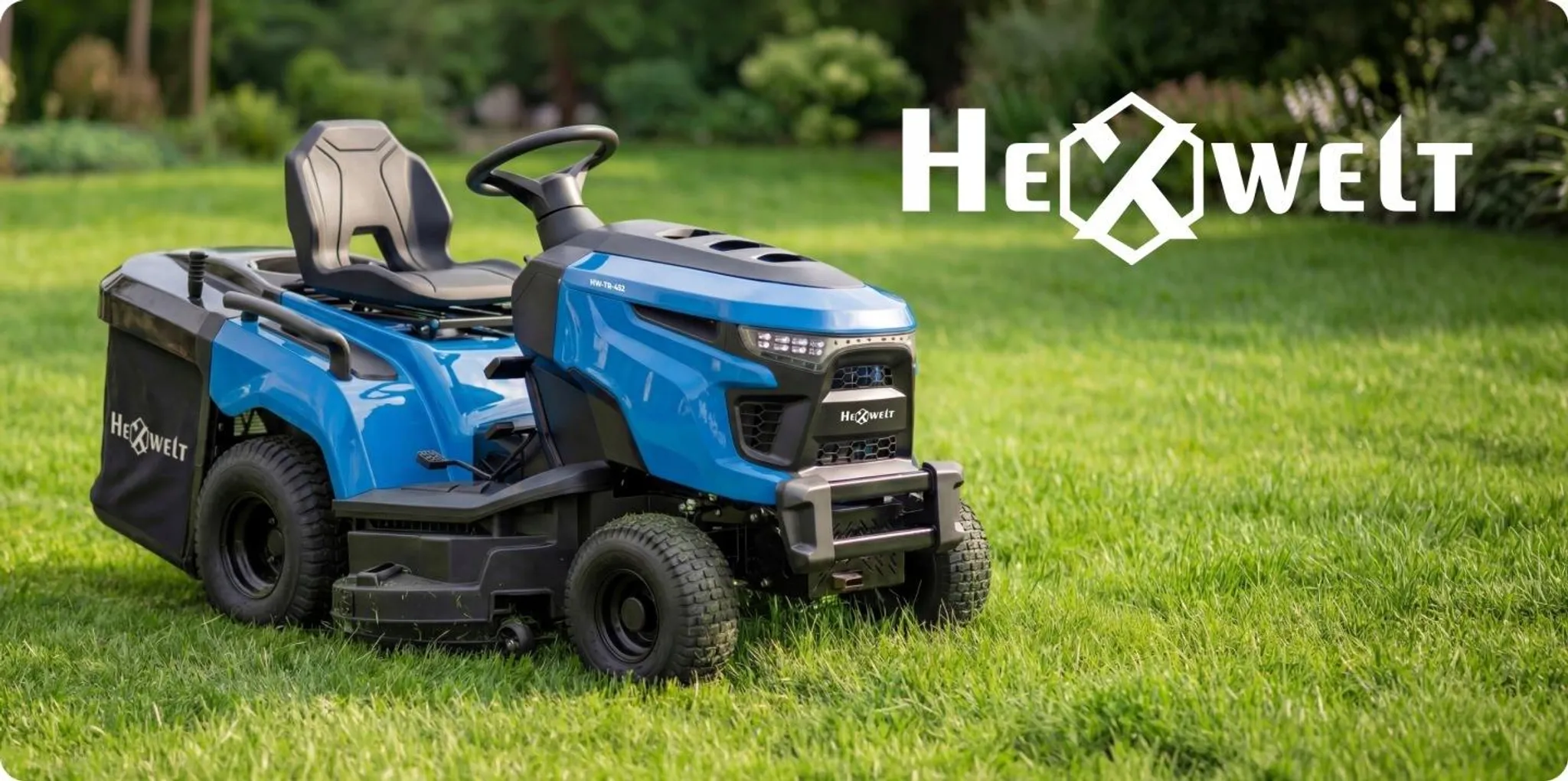 Tracteur tondeuse HEXWELT HW-TR-452 452 cm³ 12,4 ch hydrostatique coupe 97 cm bac 250 L lame à neige 110 cm – Image 10