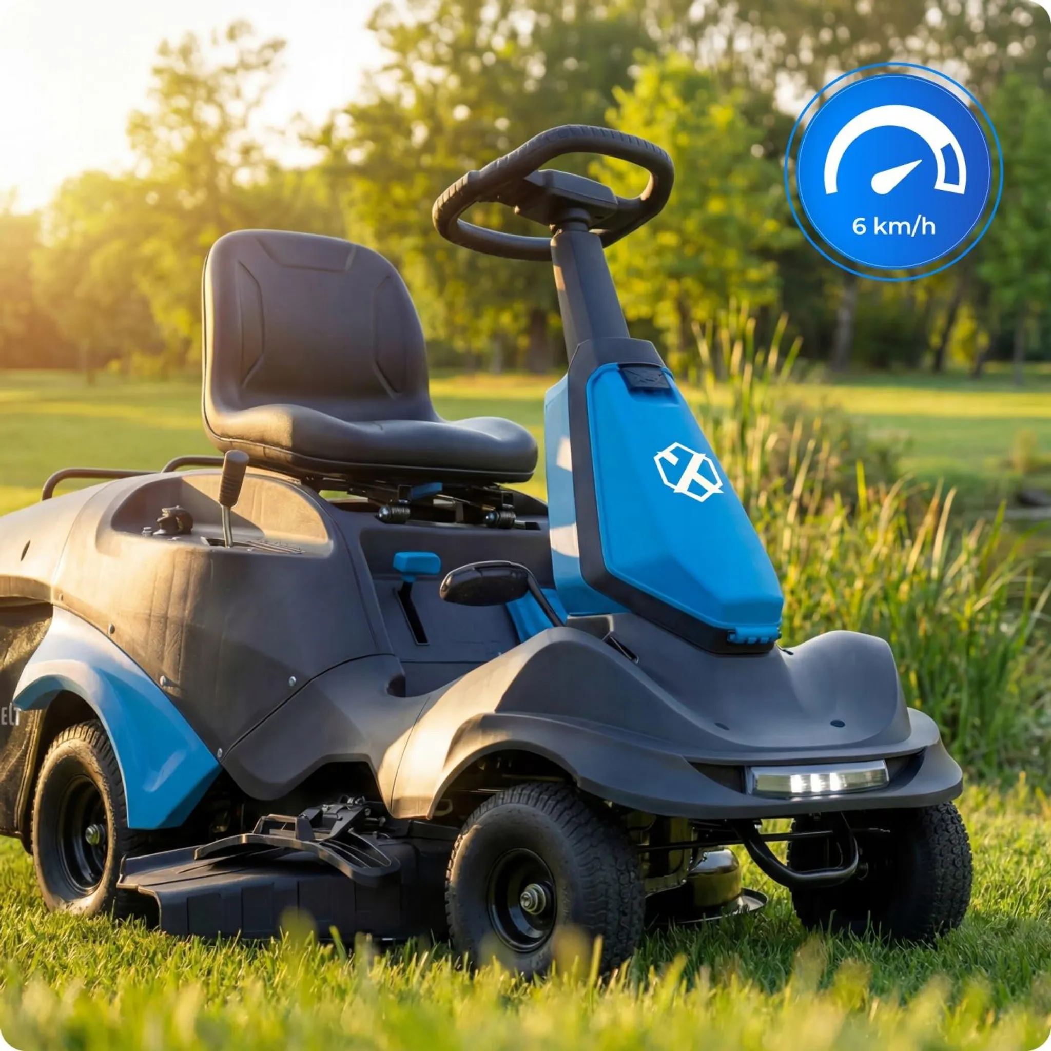 Tracteur tondeuse HEXWELT 224 cm³ largeur de coupe 66 cm bac 150 L avec aérateur – Image 13