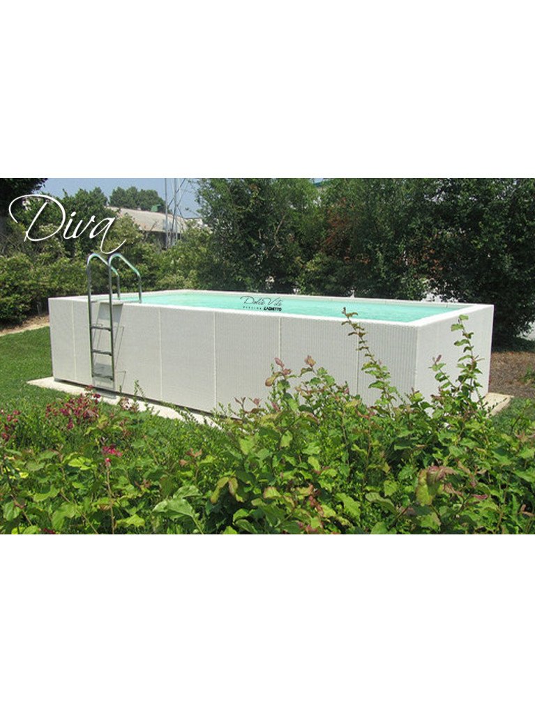 Piscine hors-sol Laghetto Dolce Vita Diva – habillage blanc ou gris